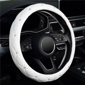 Diamond Soft Leather Steering Wheel Cover with Bling Bling Crystal Rhinestones